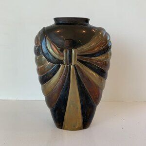 Brass etched vase from India
